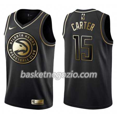 Canotte Uomo Atlanta Hawks Vince Carter 15 Nike Nero Golden Edition Swingman